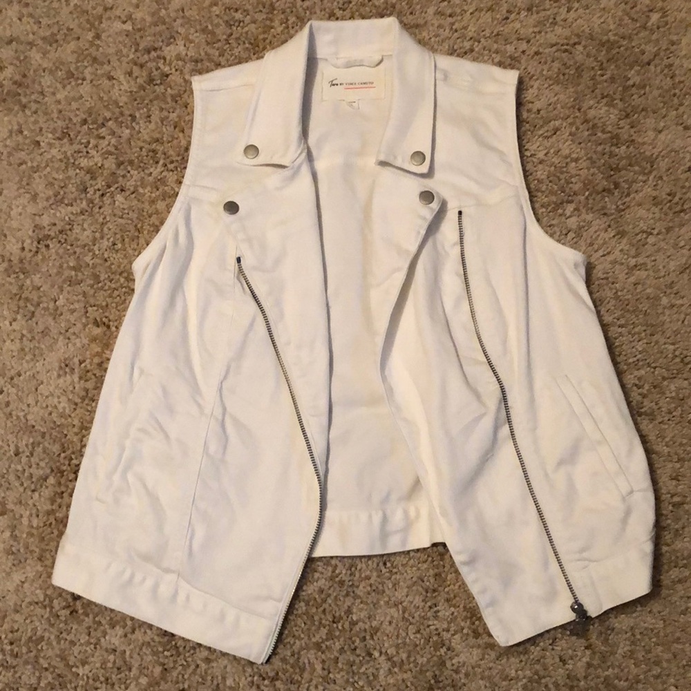 White Jean Vest